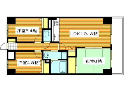 コンツェルトパーク古江(3LDK/5階)の間取り写真