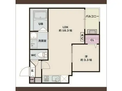 JACK KOMOTOHOMMACHI II(1LDK/2階)の間取り写真