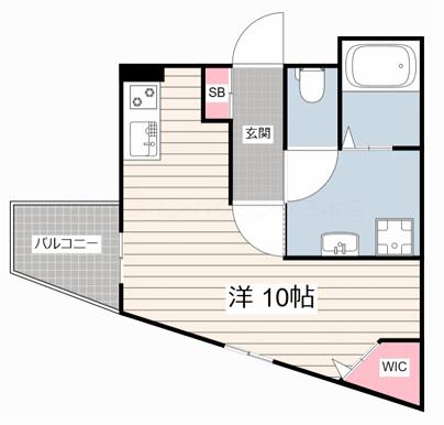 コリーヌ(ワンルーム/1階)の間取り写真