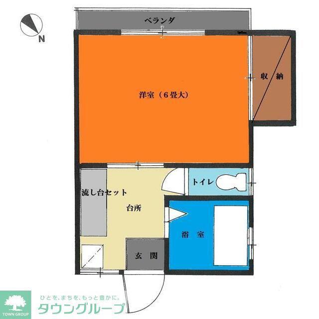 司ハイツ(1K/2階)の間取り写真