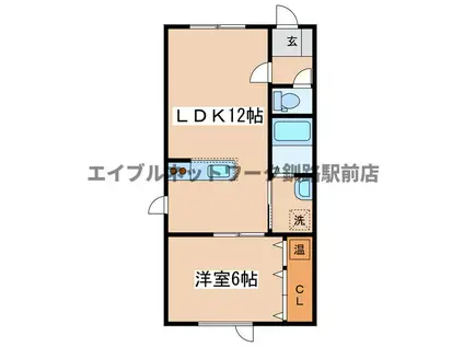 BELOVED3(1LDK/2階)の間取り写真