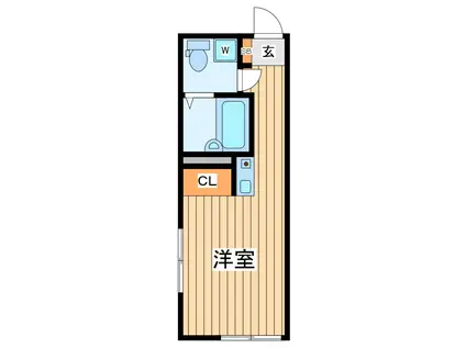ベース岸谷(ワンルーム/1階)の間取り写真