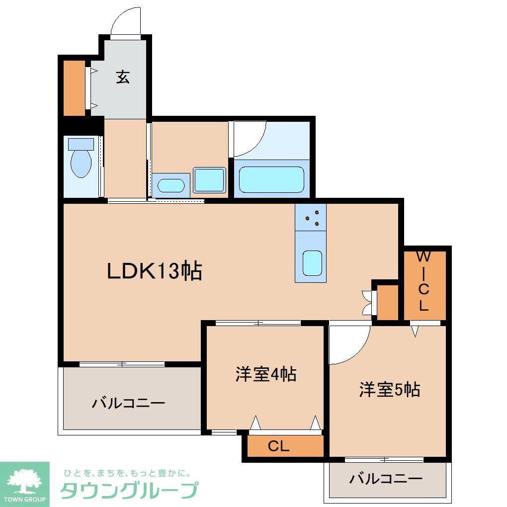 CIELO(2LDK/2階)の間取り写真