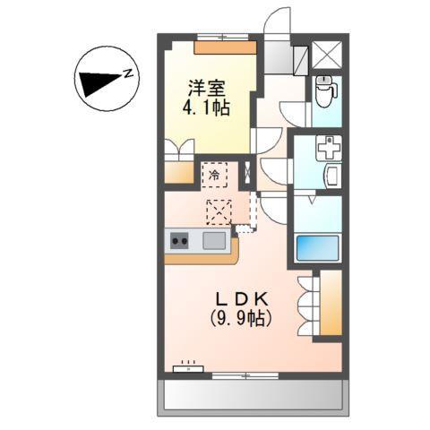 イーストリバー2(1LDK/1階)の間取り写真