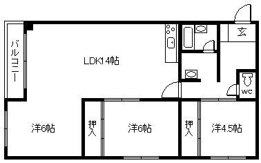 MORE東5・8(3LDK/3階)の間取り写真
