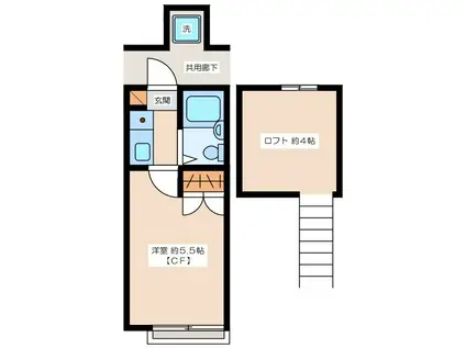 メゾンアルバ(1K/2階)の間取り写真