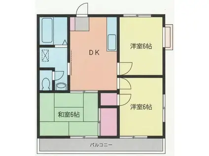 大和セントラルハイツ(3DK/2階)の間取り写真
