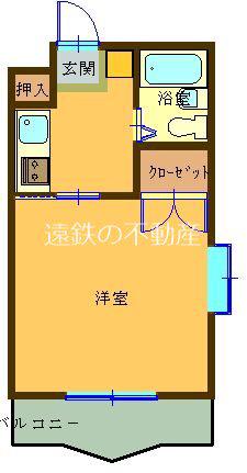 コナビック上西(1K/1階)の間取り写真
