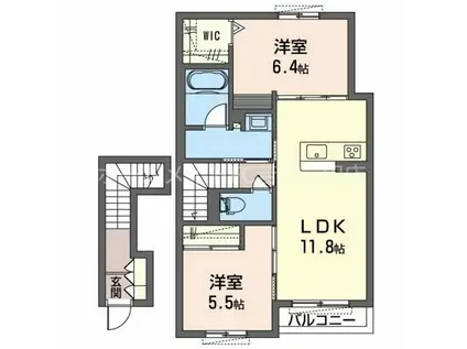 クローリス(2LDK/2階)の間取り写真