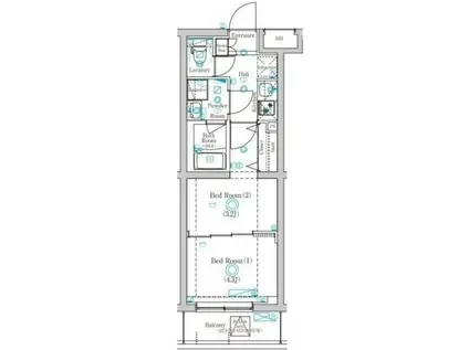 ラフィスタ下丸子(2K/1階)の間取り写真