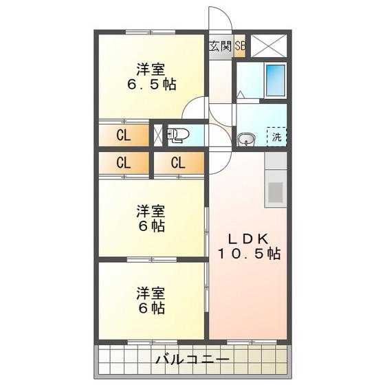 グレースマンション藤(3LDK/1階)の間取り写真
