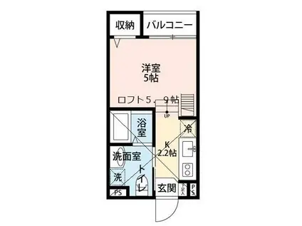 ATURUST(1K/1階)の間取り写真