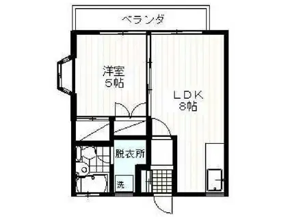 初音台ハイム(1LDK/2階)の間取り写真