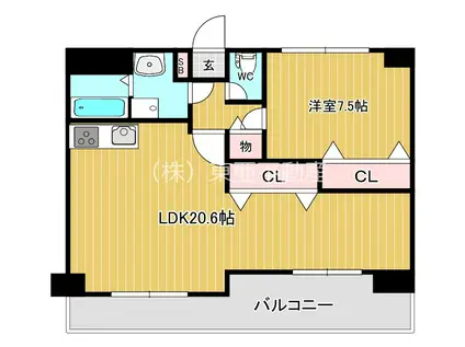 グリーンヒルズ菊陽(1LDK/3階)の間取り写真