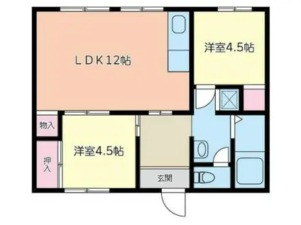 石田コーポ(3DK/1階)の間取り写真