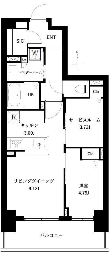 アーバンパーク谷在家(1SLDK/15階)の間取り写真