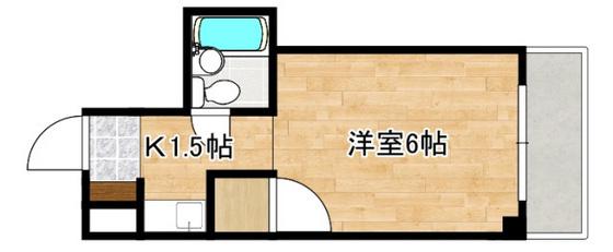 柴崎皆実町ビル(ワンルーム/1階)の間取り写真