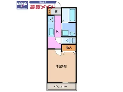 サンハイツ(1K/1階)の間取り写真