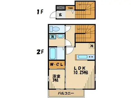 リビングタウンSAKURA II(1LDK/1階)の間取り写真