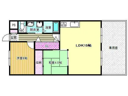 ウッドファイブII(2LDK/1階)の間取り写真