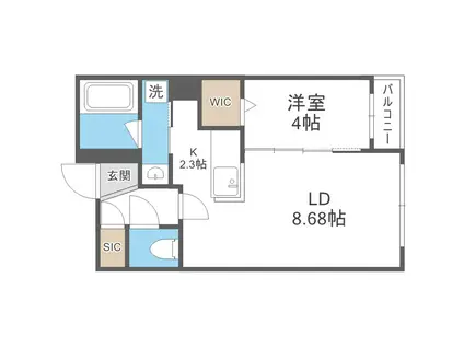 ESPOIR 本郷(1LDK/2階)の間取り写真