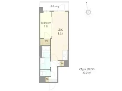 ALIVI緑橋(1LDK/4階)の間取り写真