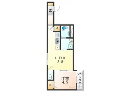 メゾンアイギス(1LDK/1階)の間取り写真