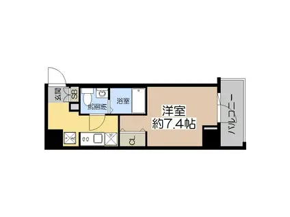 エグゼ天王寺II(1K/8階)の間取り写真