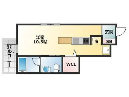 TOAST AKASHI(ワンルーム/3階)の間取り写真