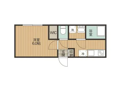 アパートメント希望ヶ丘B(1K/1階)の間取り写真