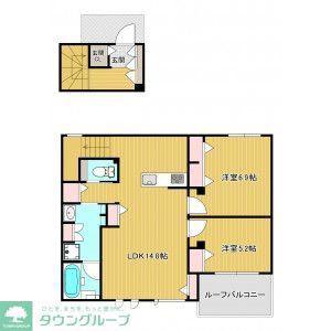 HAMAVILLA HILLS(2LDK/2階)の間取り写真