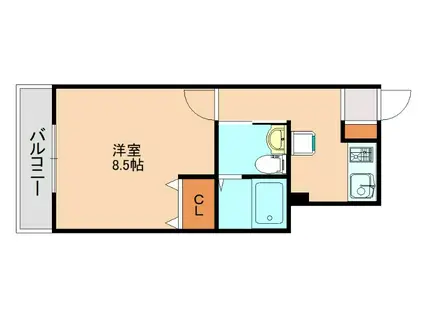 福岡市南区共同(1K/1階)の間取り写真