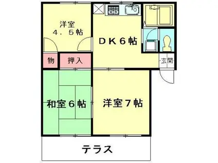 コーポSTREAM(3DK/1階)の間取り写真