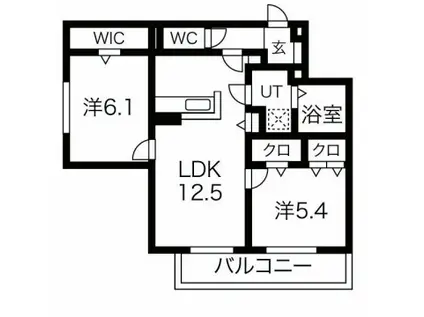 PERCHA(2LDK/1階)の間取り写真