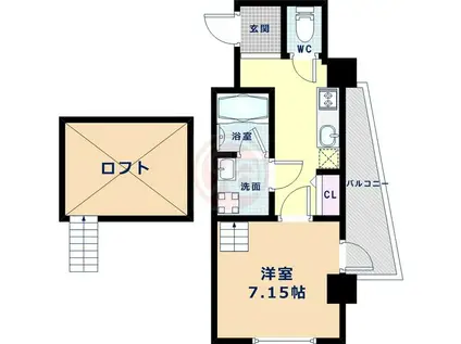 アルチェ阿倍野(1K/4階)の間取り写真