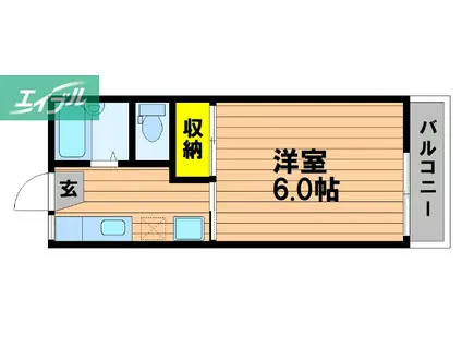 マナハウスII(1K/2階)の間取り写真