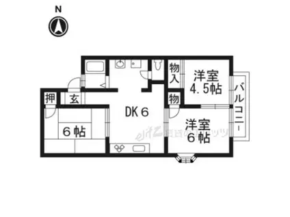 ガーデンハイツI(3DK/2階)の間取り写真