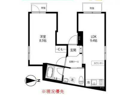 MINATO TERRACE ミナトテラス(1LDK/1階)の間取り写真