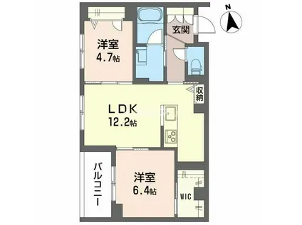 セントリビエ(2LDK/2階)の間取り写真
