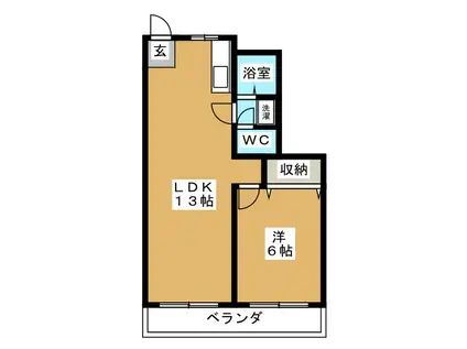 港南マンション(1LDK/3階)の間取り写真