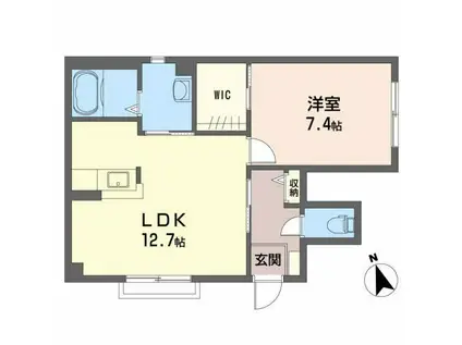 シャーメゾントラス(1LDK/1階)の間取り写真