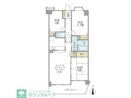 プランヴェール入間霞川(3LDK/7階)の間取り写真