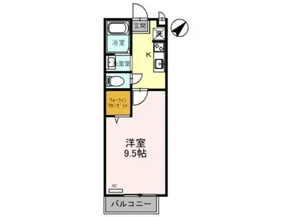 ラクア安朱(1K/1階)の間取り写真