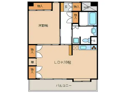 サンリット一番館(1LDK/5階)の間取り写真