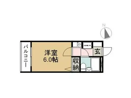 上高畑SKYマンションII(1K/4階)の間取り写真