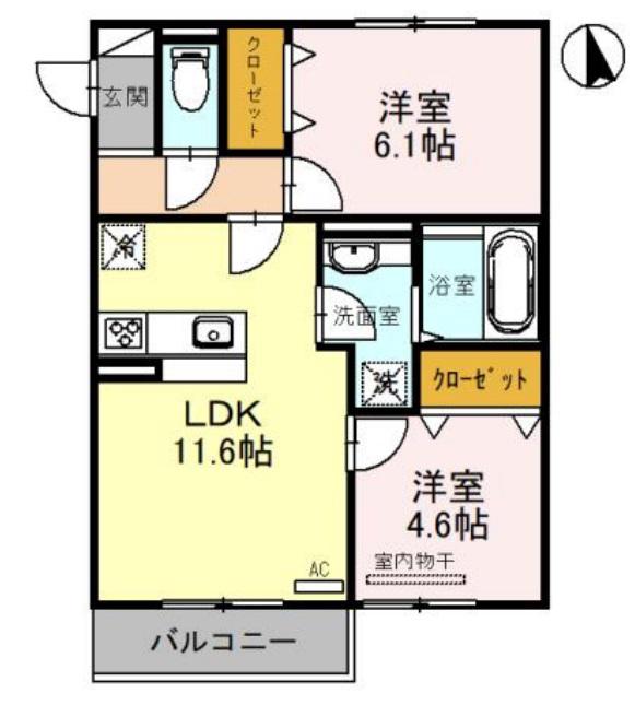 PEARL ANNEX(2LDK/3階)の間取り写真