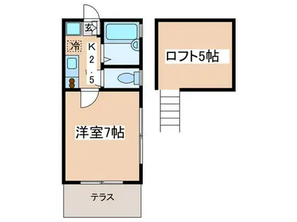 ウィステリア六角橋II(1K/1階)の間取り写真