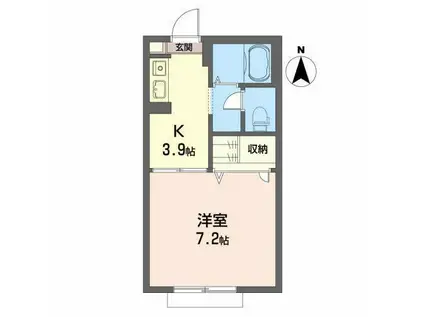 ソフト・ハーモニーA(1K/1階)の間取り写真