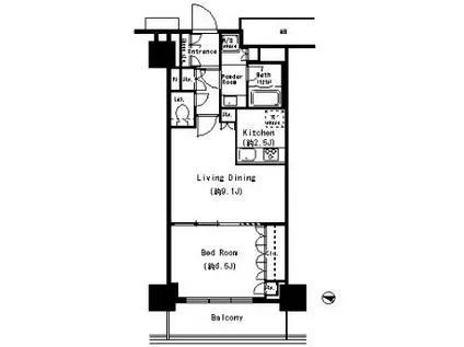 キャナルスクウェア豊洲(1LDK/8階)の間取り写真