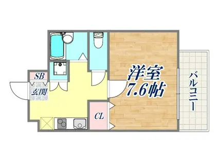 メゾン・ド・ヴィレ須磨潮見坂(1K/4階)の間取り写真